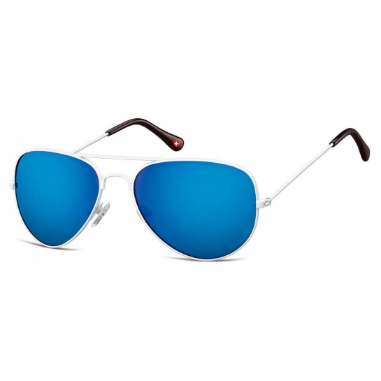 Okulary przeciwsłoneczne pilotki lustrzanki Montana MS96E Biały/Niebieski